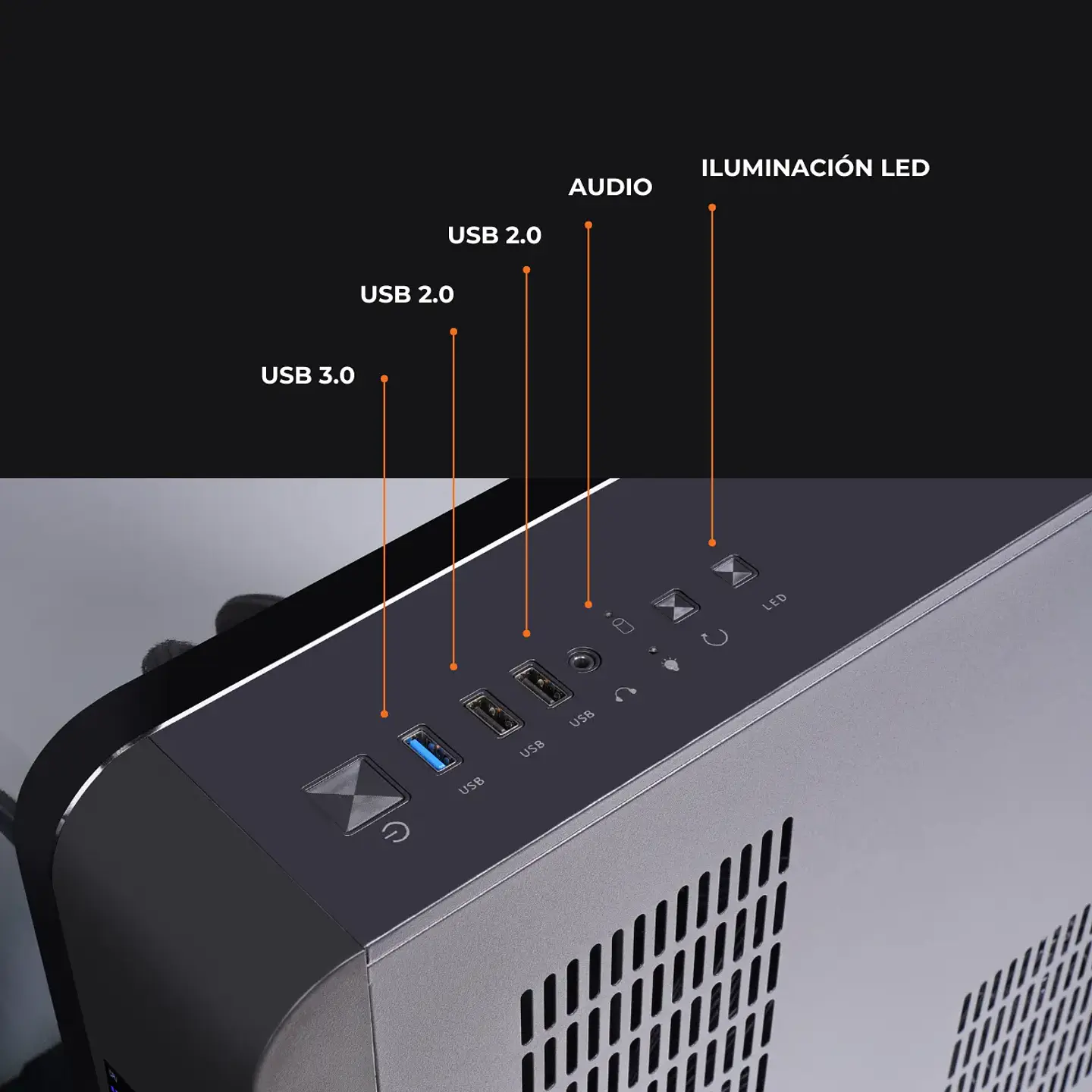 Gabinete Kronos Wentian RGB MATX, Vidrio Templado, USB 3.0 6