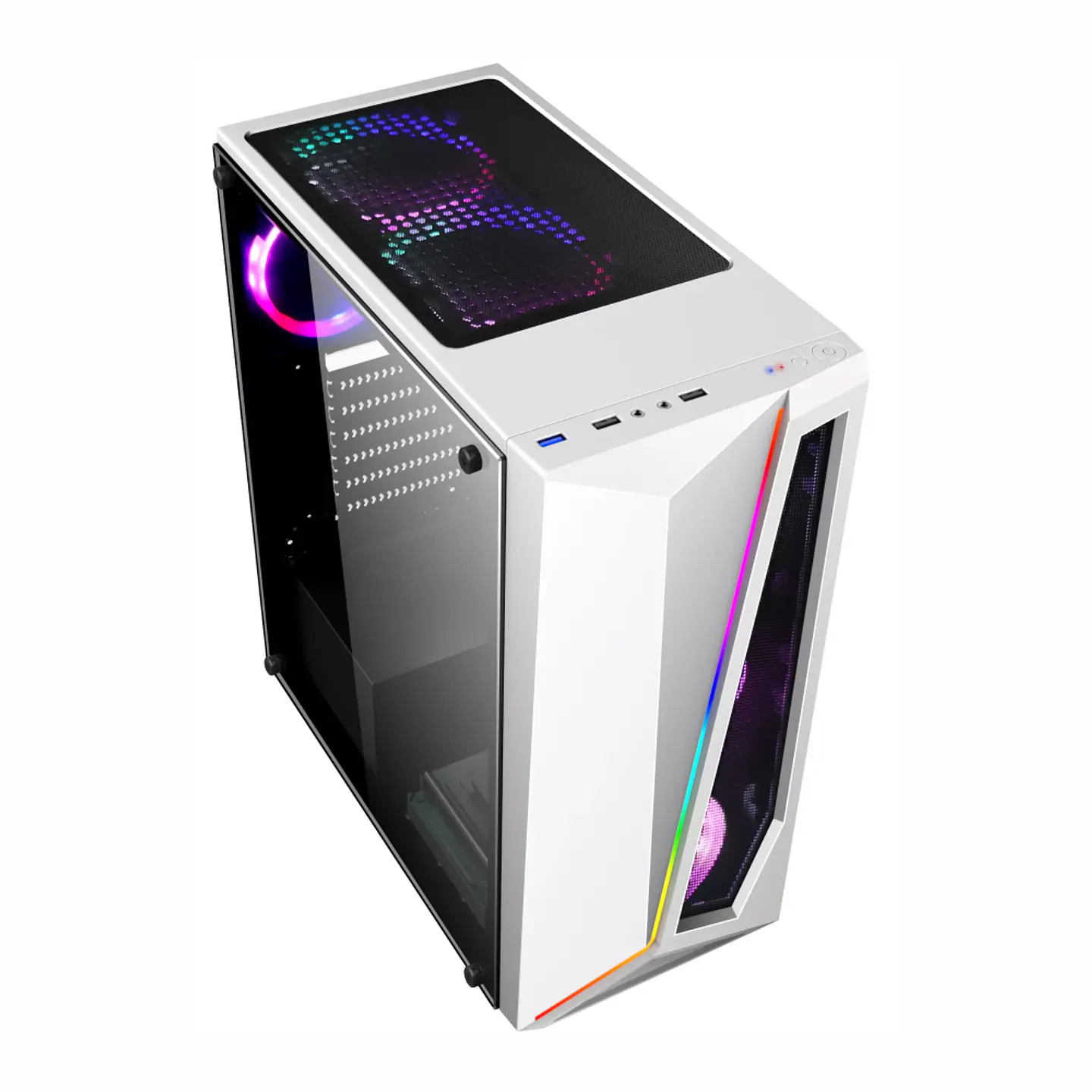 Gabinete Gamer Krisper White Vidrio Templado Atx 3