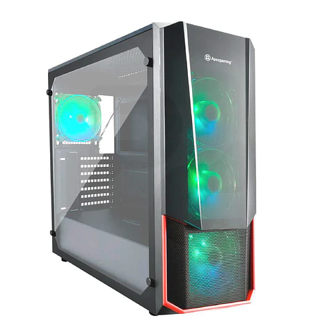 Gabinete E-ATX Apexgaming, modelo Hermès C2, Vidrio Templado, 1 Cooler integrado, USB 3.0