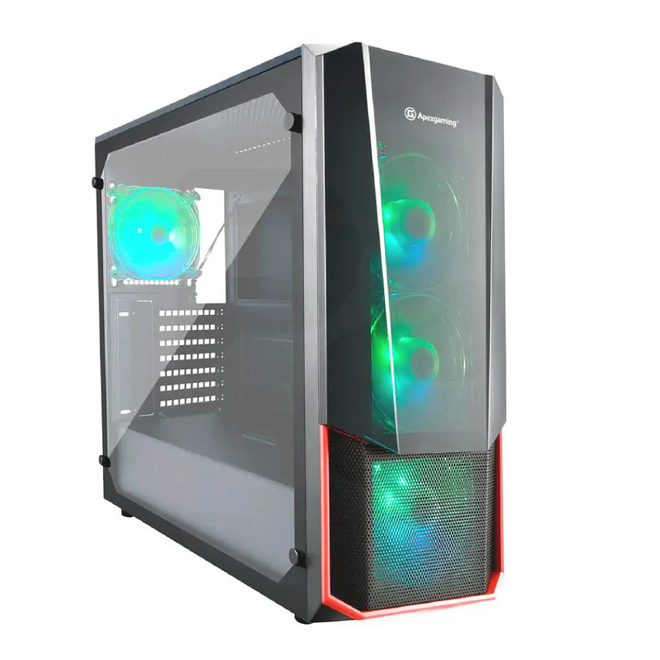 Gabinete E-ATX Apexgaming, modelo Hermès C2, Vidrio Templado, 1 Cooler integrado, USB 3.0 1