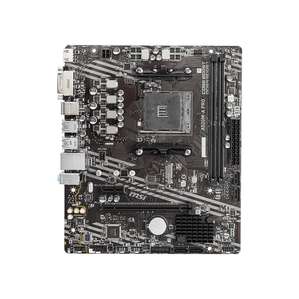 Placa Madre MSI A520M-A PRO (AM4, DDR4 1866/3200 MHz, M.2, MicroATX) 2