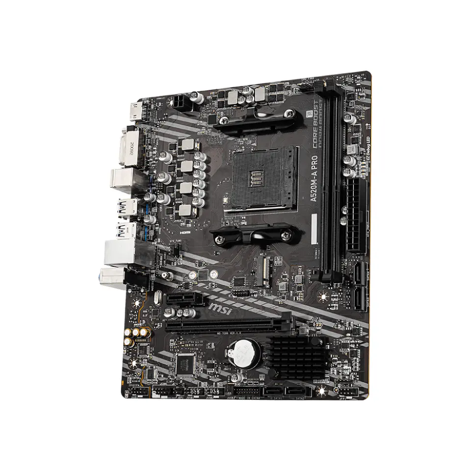 Placa Madre MSI A520M-A PRO (AM4, DDR4 1866/3200 MHz, M.2, MicroATX) 3