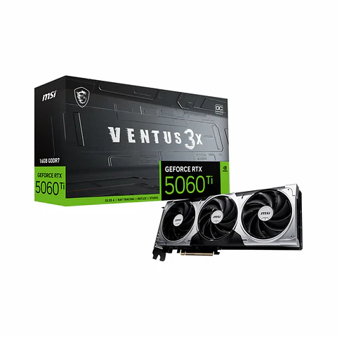 Tarjeta de Video MSI RTX 5060 TI 16GB VENTUS 3X OC GDDR7 PciE-5
