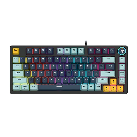 Teclado Gamer Mecánico Fantech MK875V2 ATOM81 Navy Switch Red