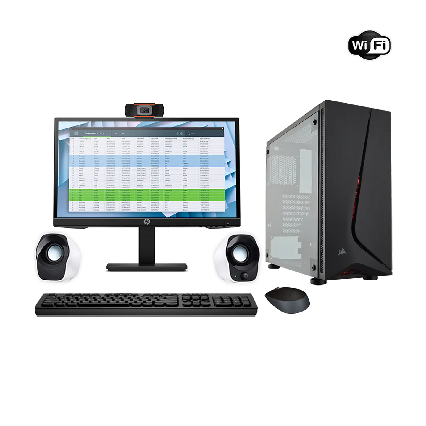 Pc All in One Ejectutiva: Core i3, 8GB RAM, 1TB HDD 7200RPM, Monitor HP P22h G4, WiFi, más accesorios 1