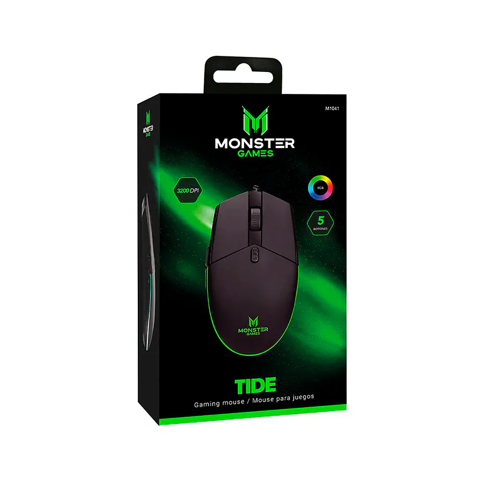 Mouse Gamer Monster Tide, 5 Botones, 3.200dpi, 7 colores RGB 4