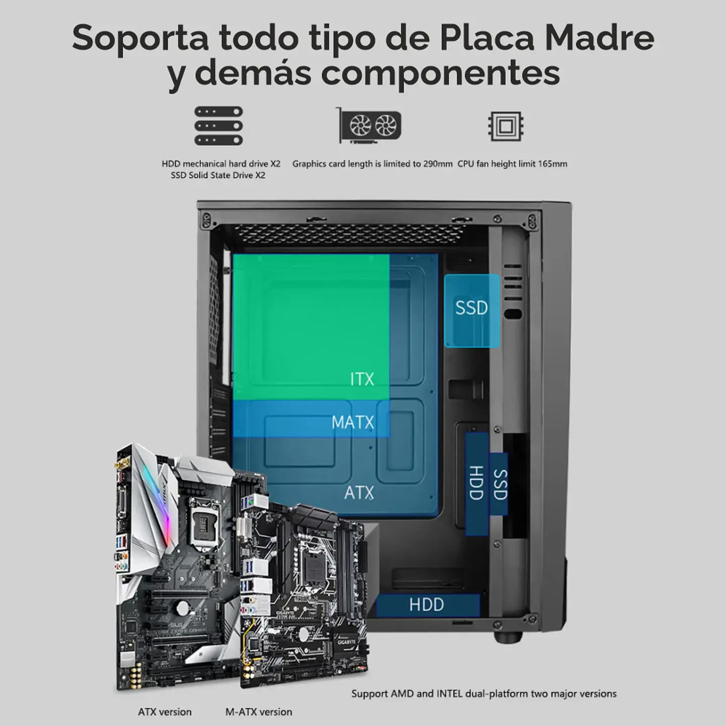 Gabinete Gamer Ruik Atx Vidrio Templado, 4 Cooler Rgb, Usb 3.0 3