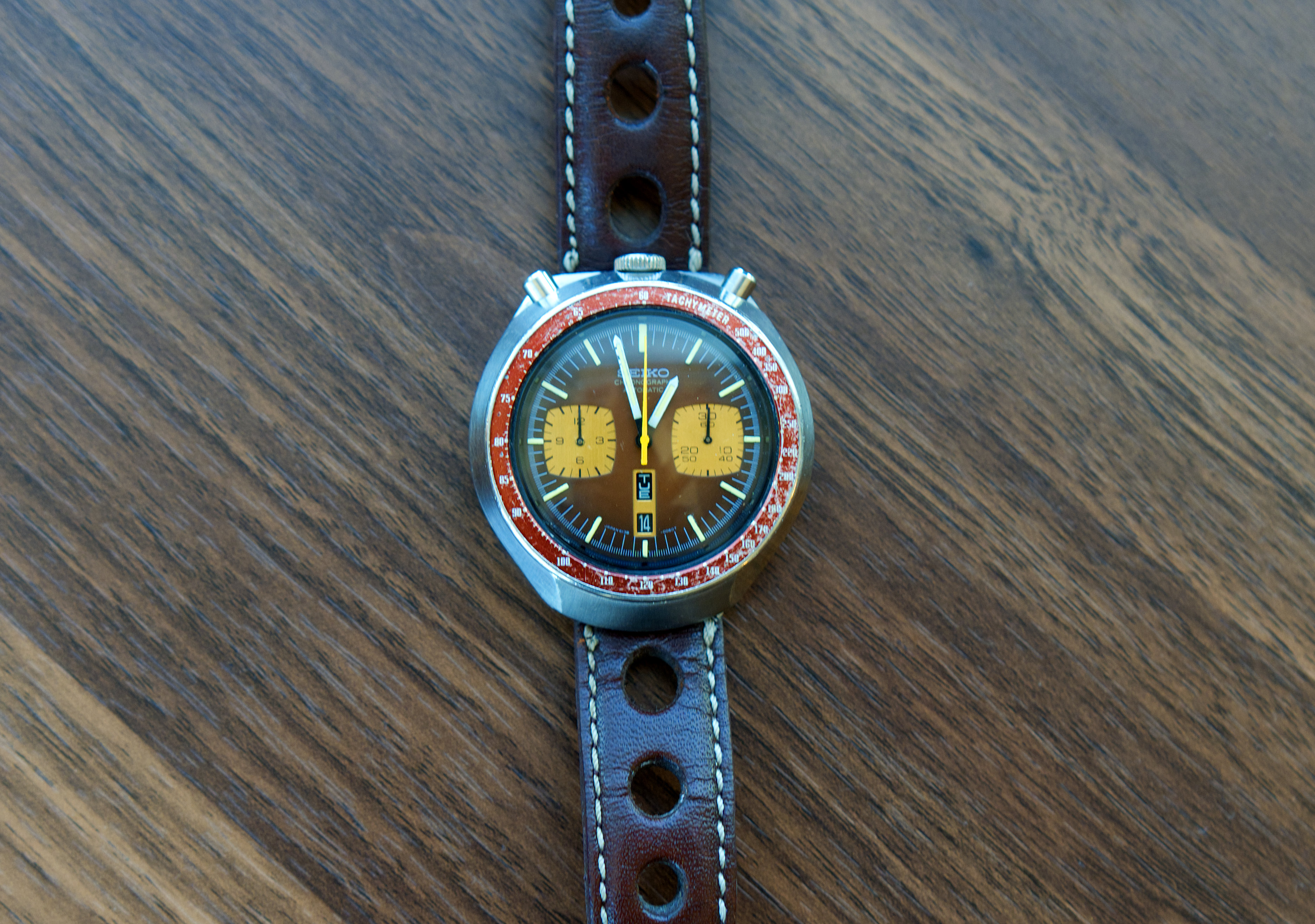 Seiko Chronograph Automático Vintage Bullhead Style