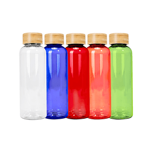 Botella PET tapa bamboo 