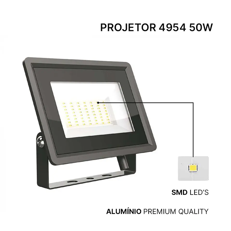 Projetor 4954 50W SMD F-CLASS Corpo Preto V-TAC 2