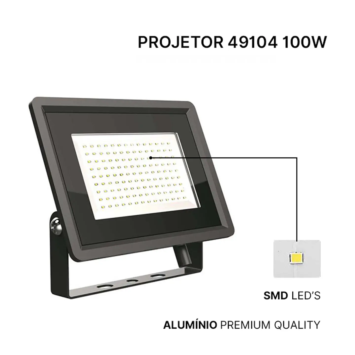 Projetor 49104 100W SMD F-CLASS Corpo Preto V-TAC 2