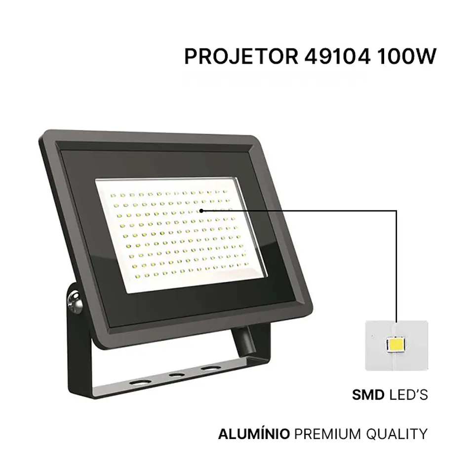 Projetor 49104 100W SMD F-CLASS Corpo Preto V-TAC 2
