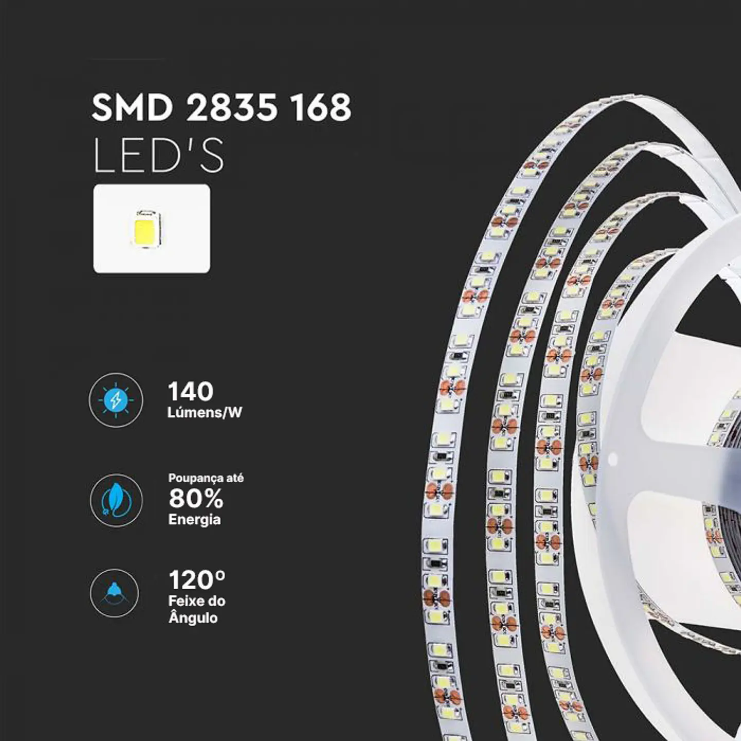 Tira LED 12W/M IP20 24V V-TAC 2