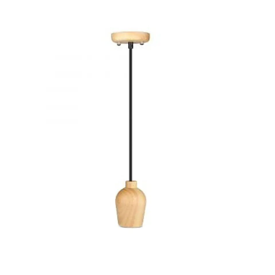 Wooden Pendant, Light Black Wire E27 V-TAC 1