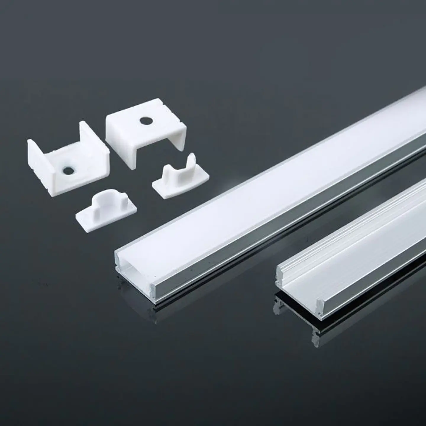 Perfil com Kit para Fita LED 8113 2000X17.4X7MM Prata V-TAC 1
