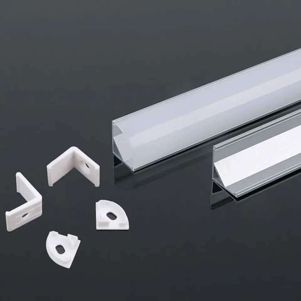 Perfil com Kit para Fita LED 8109 2000X15.8X15.8MM Prata V-TAC 1