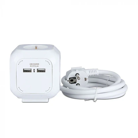 Extensión con 4 puertos USB 1154-2 (3G1.5mm² x 1.4m) V-TAC