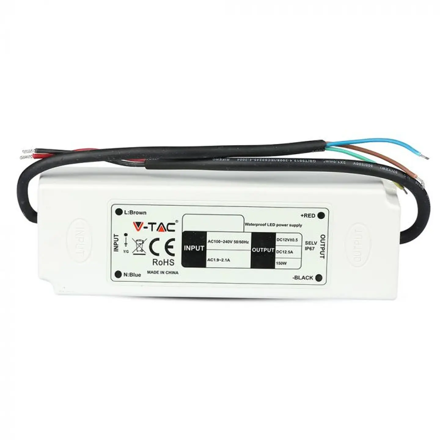 LED Driver Plastic 100W 12V IP67.5 YRS WTY V-TAC 2