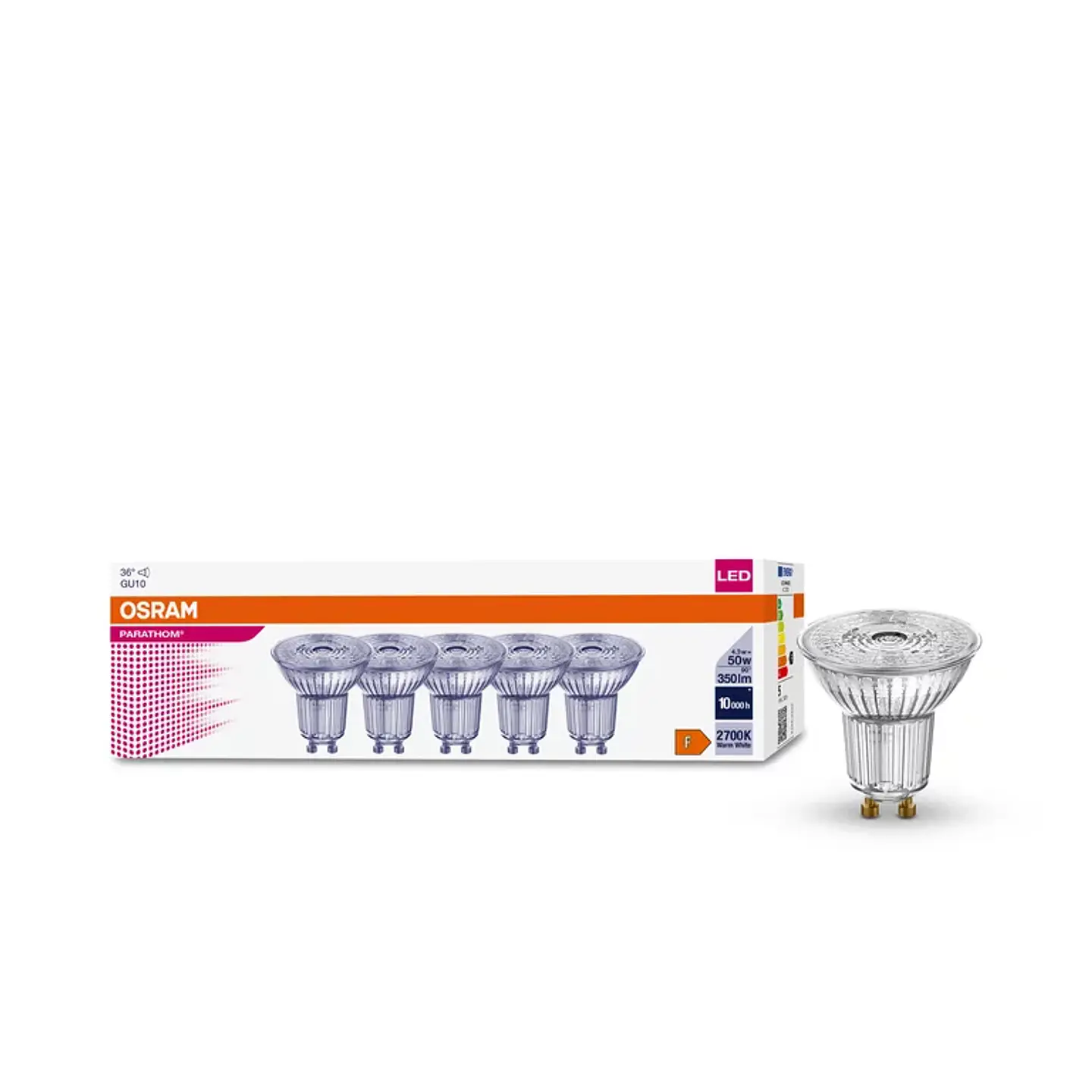 Bombilla LED PAR 16 50 36° P 4.3W 827 GU10 Osram 1