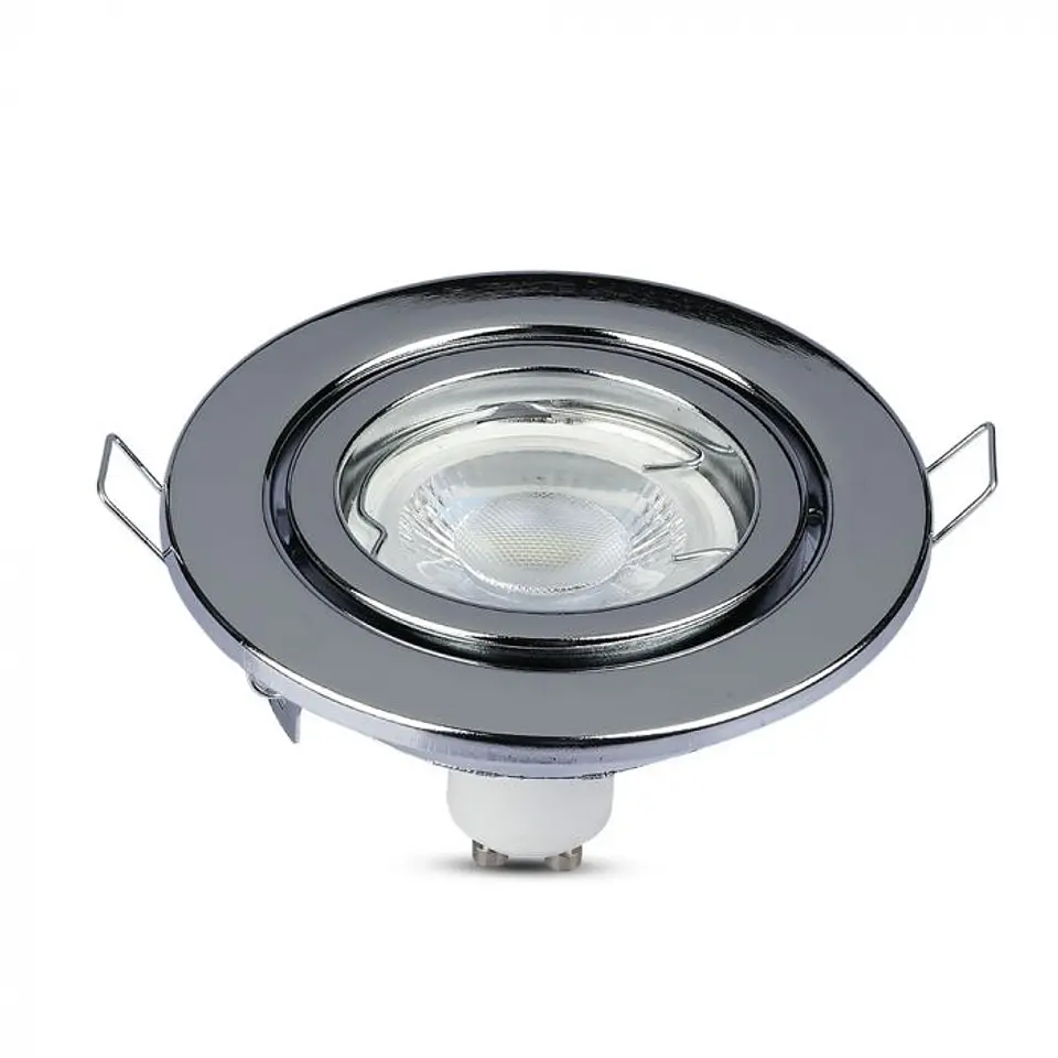 Aro redondo de acero inoxidable cromado GU10 V-TAC 3