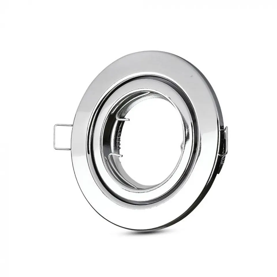 Aro redondo de acero inoxidable cromado GU10 V-TAC 1