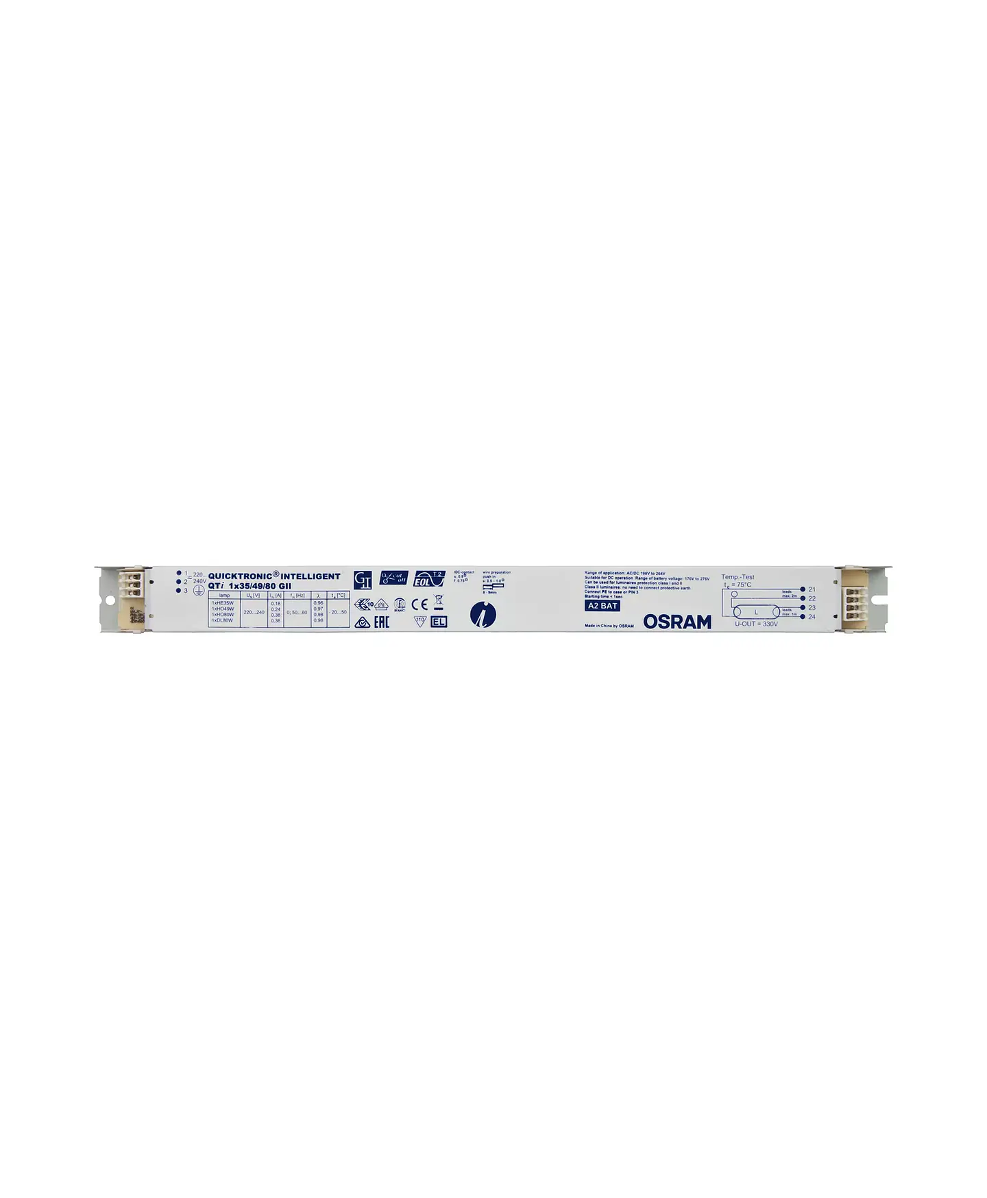 Balastro electrónico QTi 1X35/49/80 GII Osram 2