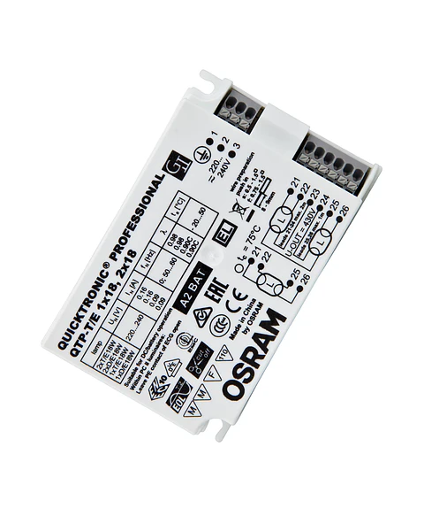 Balastro eletrónico QTP-T/E 1X18, 2X18 Osram