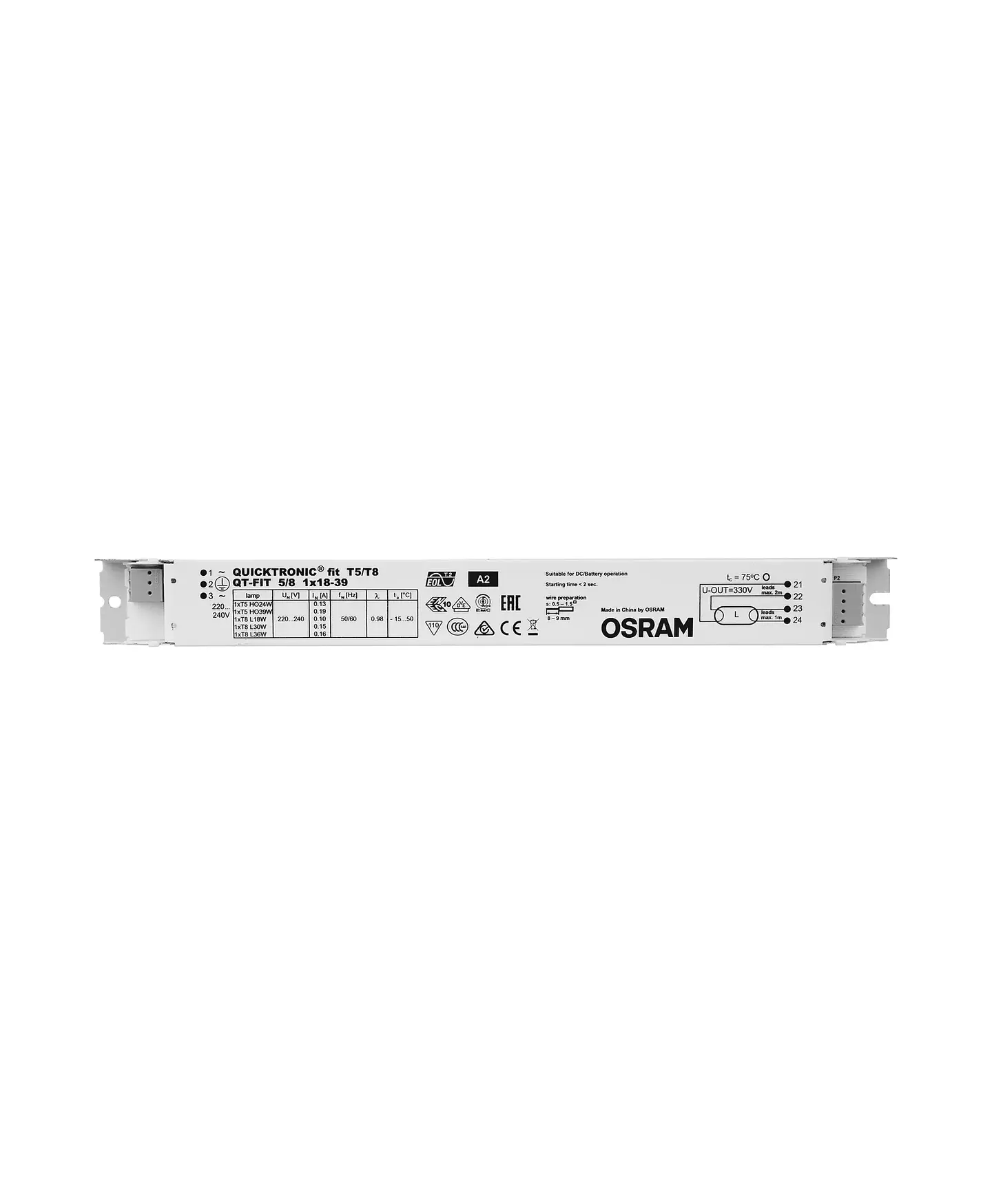 Balastro QT-FIT 5/8 1X18-39 Osram 2