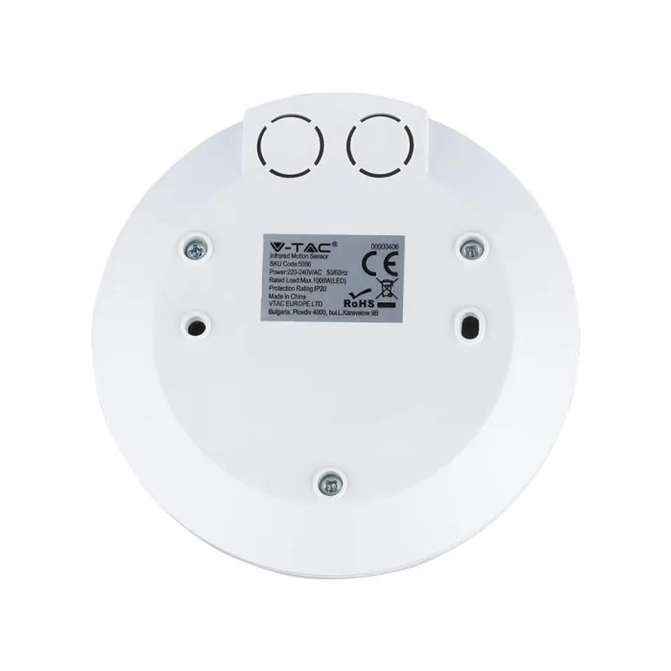 Detector de Movimiento de Techo 360º IP20 c/reg. hora V-TAC 3