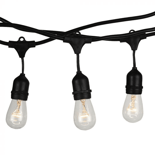Grinalda p/15 lâmpadas E27, 15m IP54 Preto V-TAC