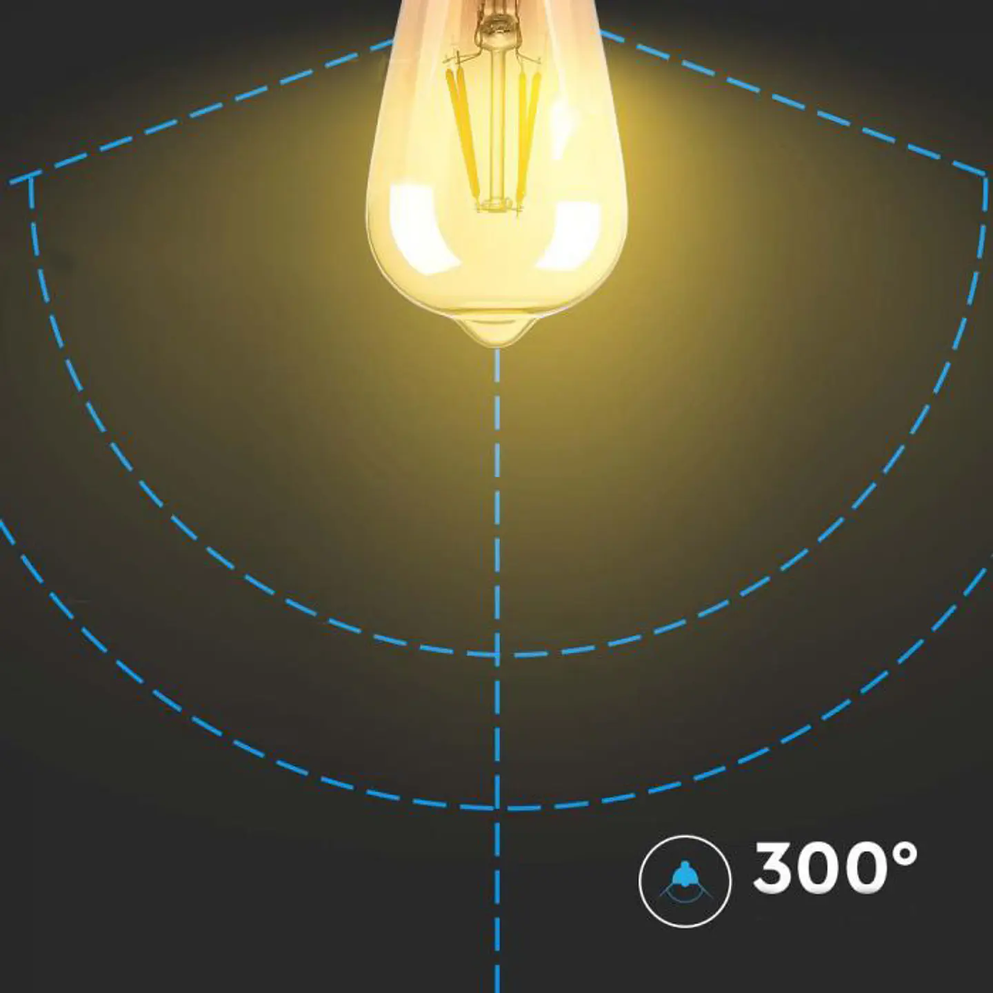 Lâmpada LED ST64 4W 2200K E27 âmbar V-TAC 3