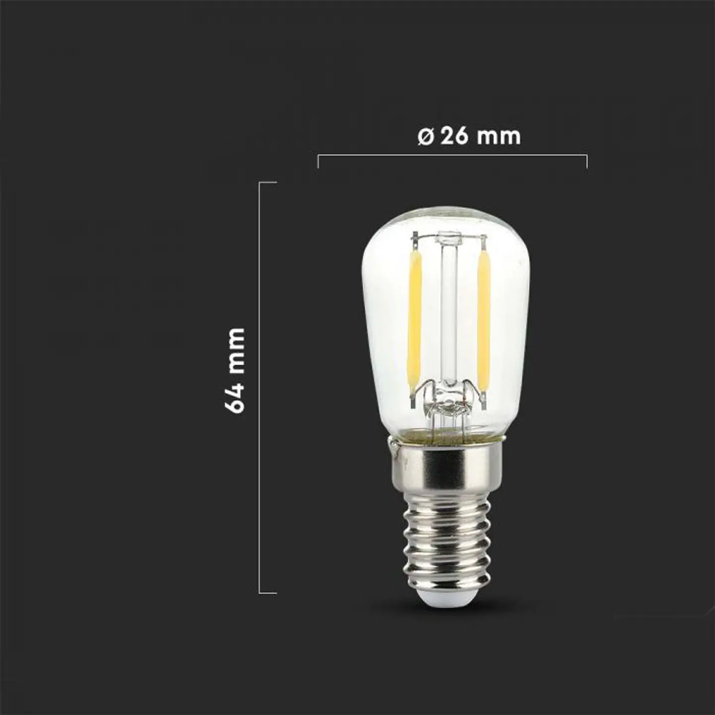 Bombilla LED filamento 2W 3000K E14 V-TAC 2