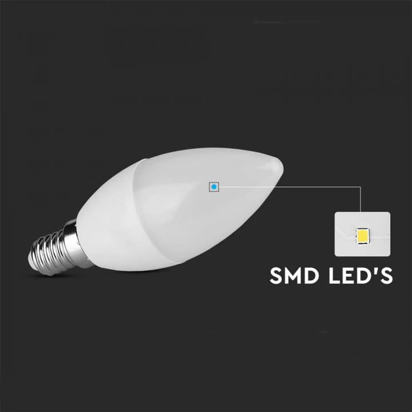 Bombilla LED vela 4W E14 V-TAC 4