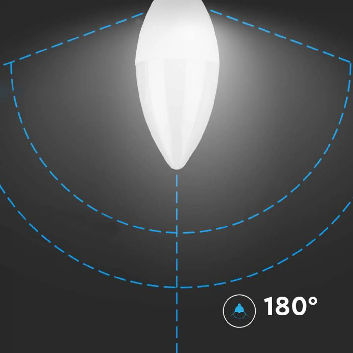 Lâmpada LED vela 4.5W 3000K E14 V-TAC 3