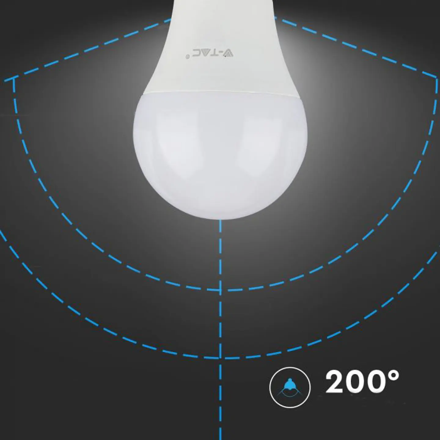 Lâmpada LED Plastic 11W A60 3000K E27 V-TAC 3