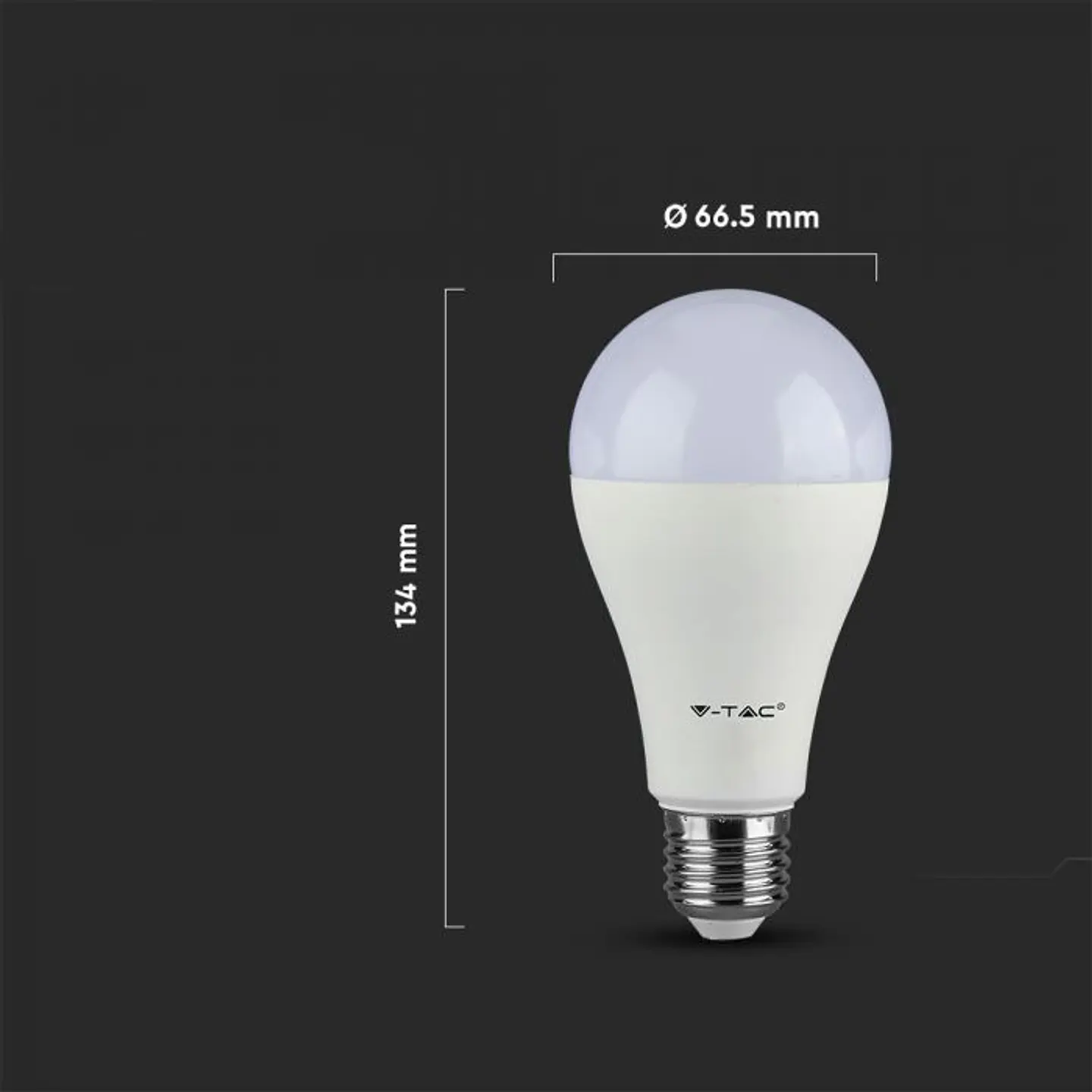 Lâmpada LED Plastic 15W A65 2700K E27 (2 unid. ) V-TAC 3