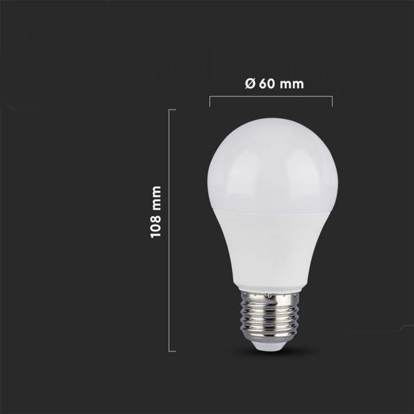 Lâmpada LED Plastic 8.5W A60 Chip Samsung 4000K E27 V-TAC 2