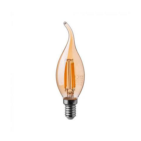 Bombilla LED vela filamento 4W 2200K E14 âmbar V-TAC
