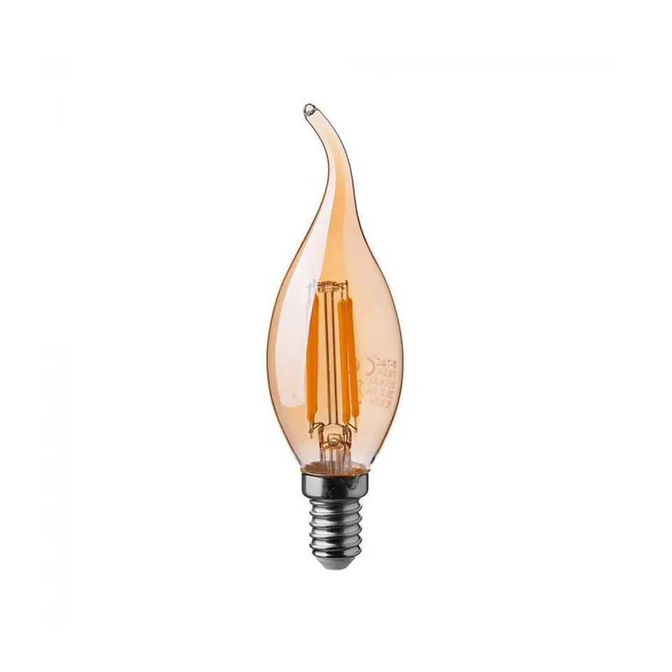 Bombilla LED vela filamento 4W 2200K E14 âmbar V-TAC 1