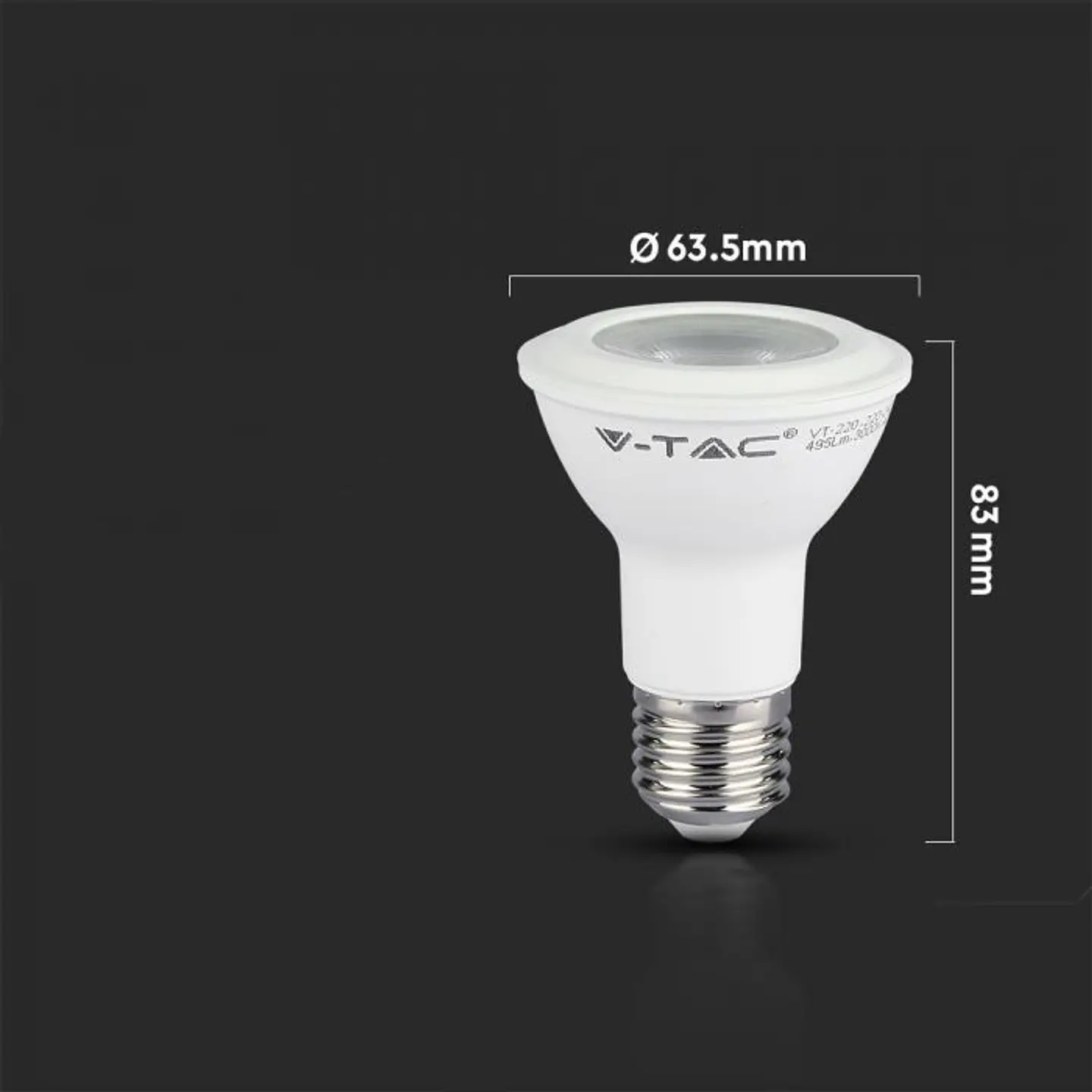 Bombilla LED Plastic 5.8W Chip Samsung 3000K E27 PAR20 V-TAC 4