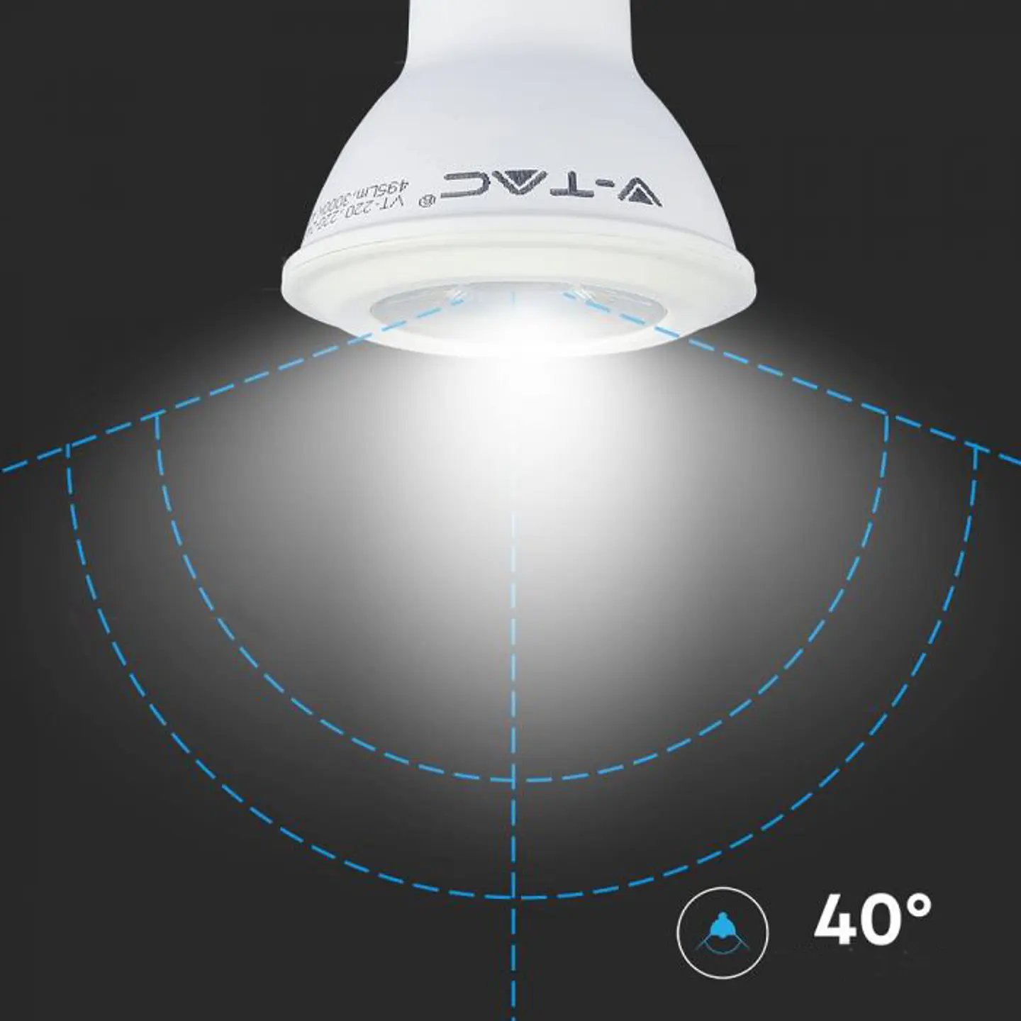 Bombilla LED Plastic 5.8W Chip Samsung 3000K E27 PAR20 V-TAC 5