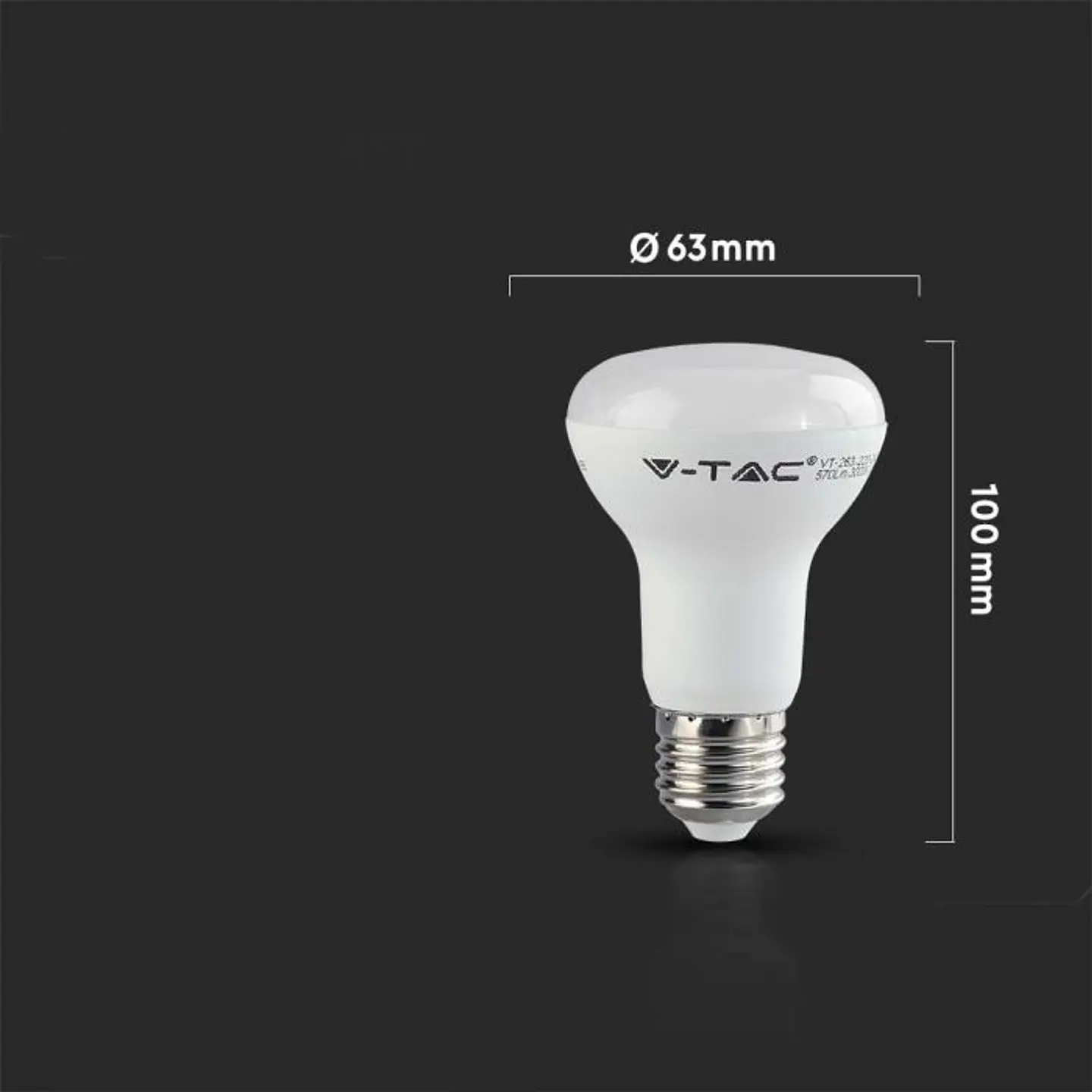 Lâmpada LED 8W Chip Samsung 4000K 120º E27 R63 V-TAC 3