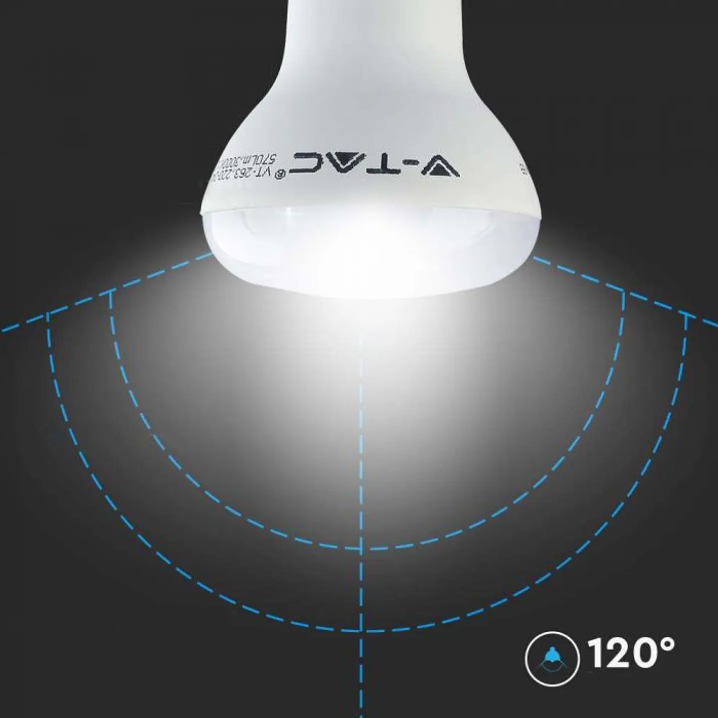 Lâmpada LED 8W Chip Samsung 4000K 120º E27 R63 V-TAC 4