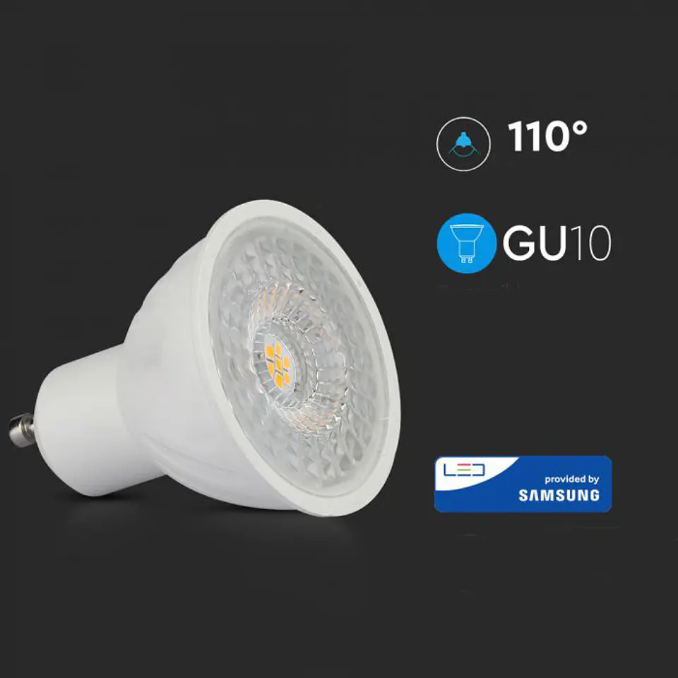 Lâmpada LED Chip Samsung 6.5W 6400K GU10 110º V-TAC 5