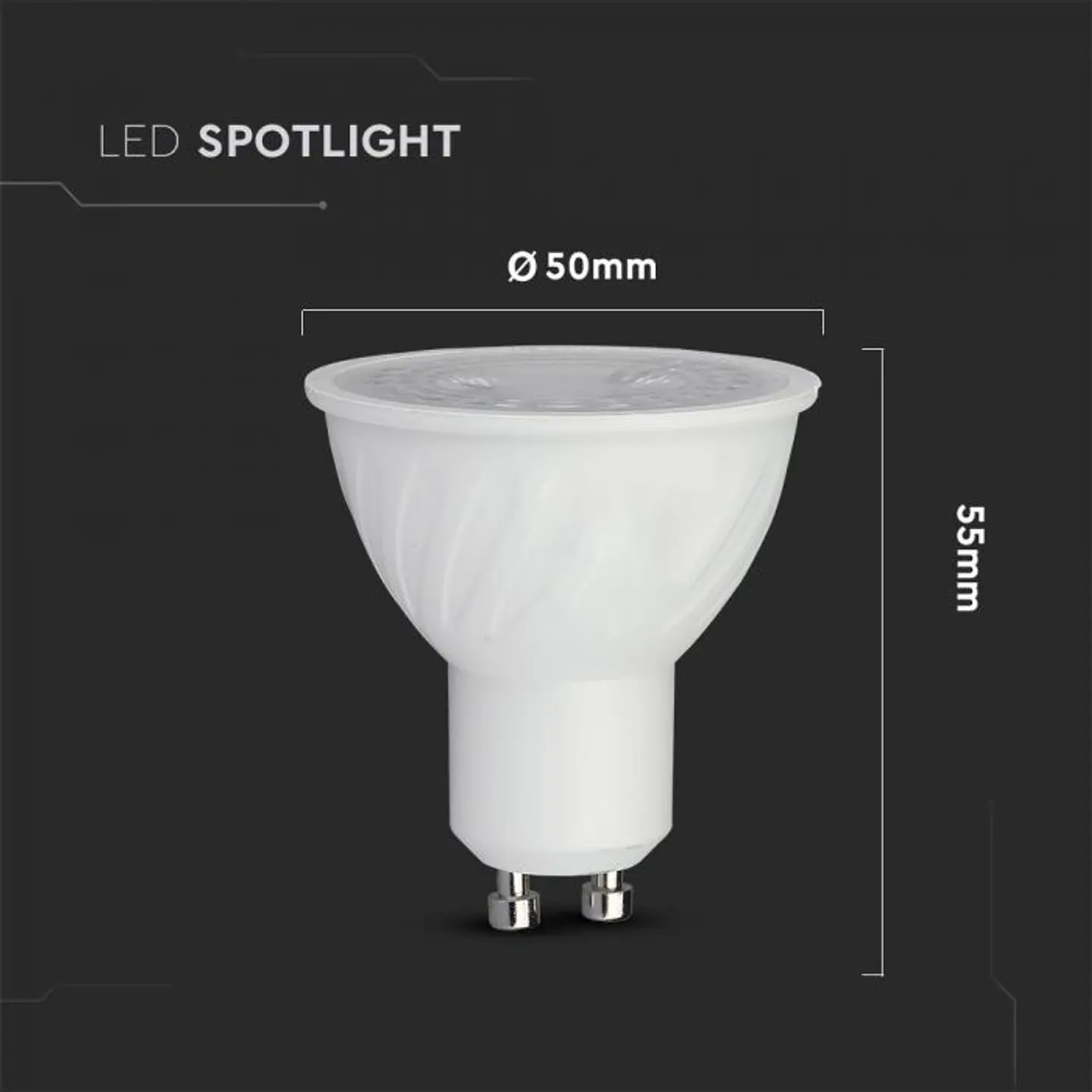 Bombilla LED Chip Samsung 6.5W 6400K GU10 V-TAC 4