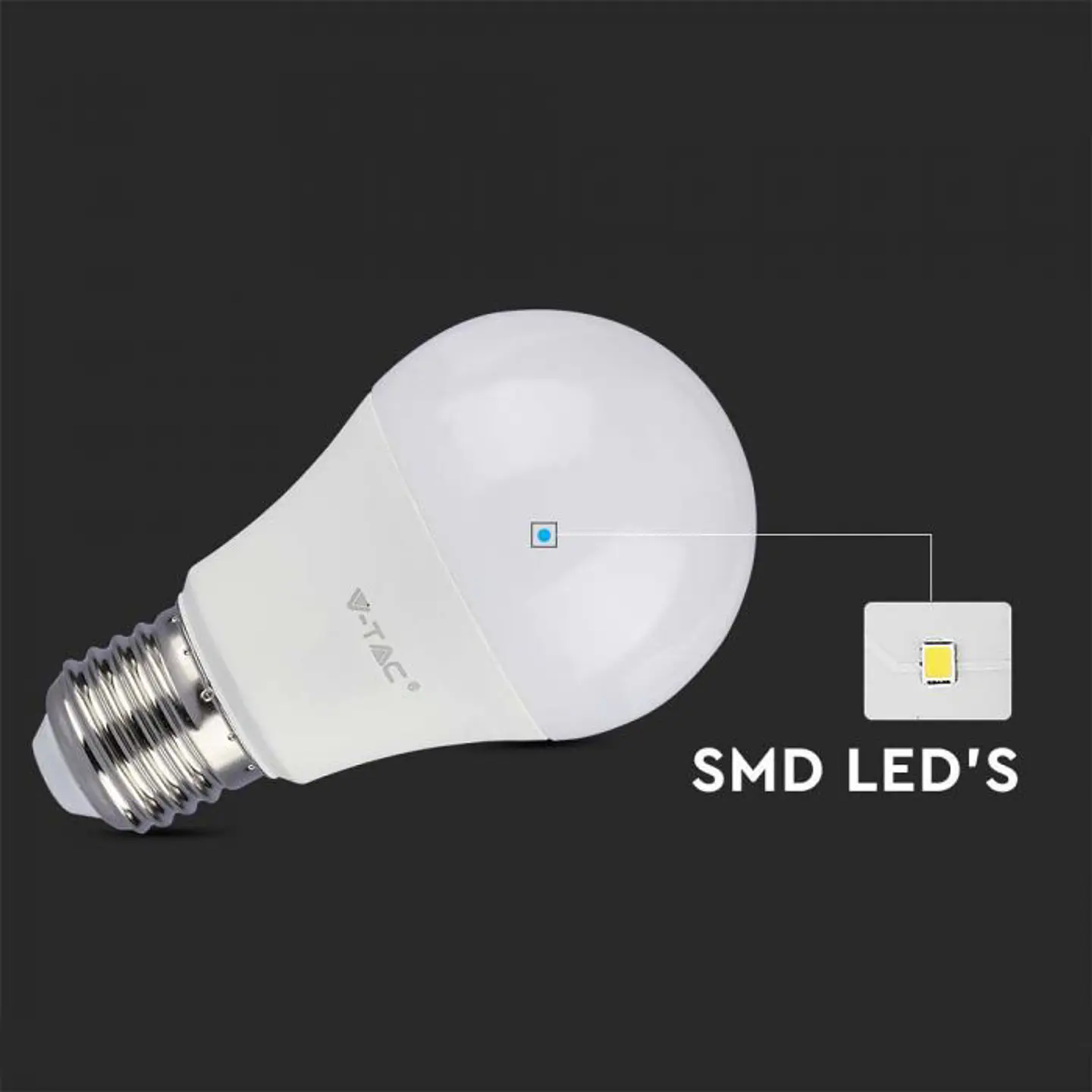 LED Bulb Plastic Chip Samsung 10.5W 4000K E27 A60 V-TAC 4