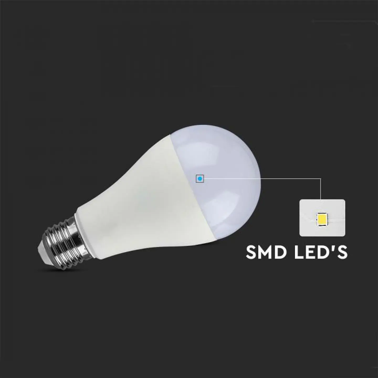 Bombilla LED Plastic Chip Samsung 15W 6500K E27 A60 V-TAC 4