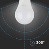 Lâmpada LED Plastic Chip Samsung 8.5W 3000K E27 A60 V-TAC