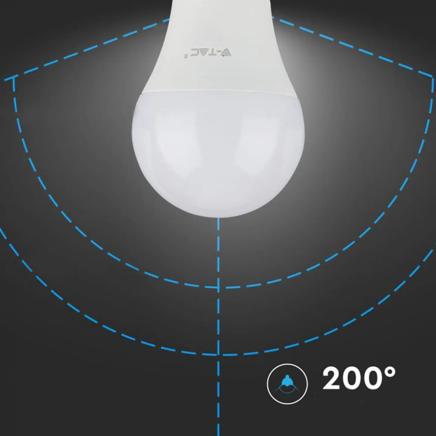 LED Bulb Plastic Chip Samsung 8.5W 3000K E27 A60 V-TAC 4