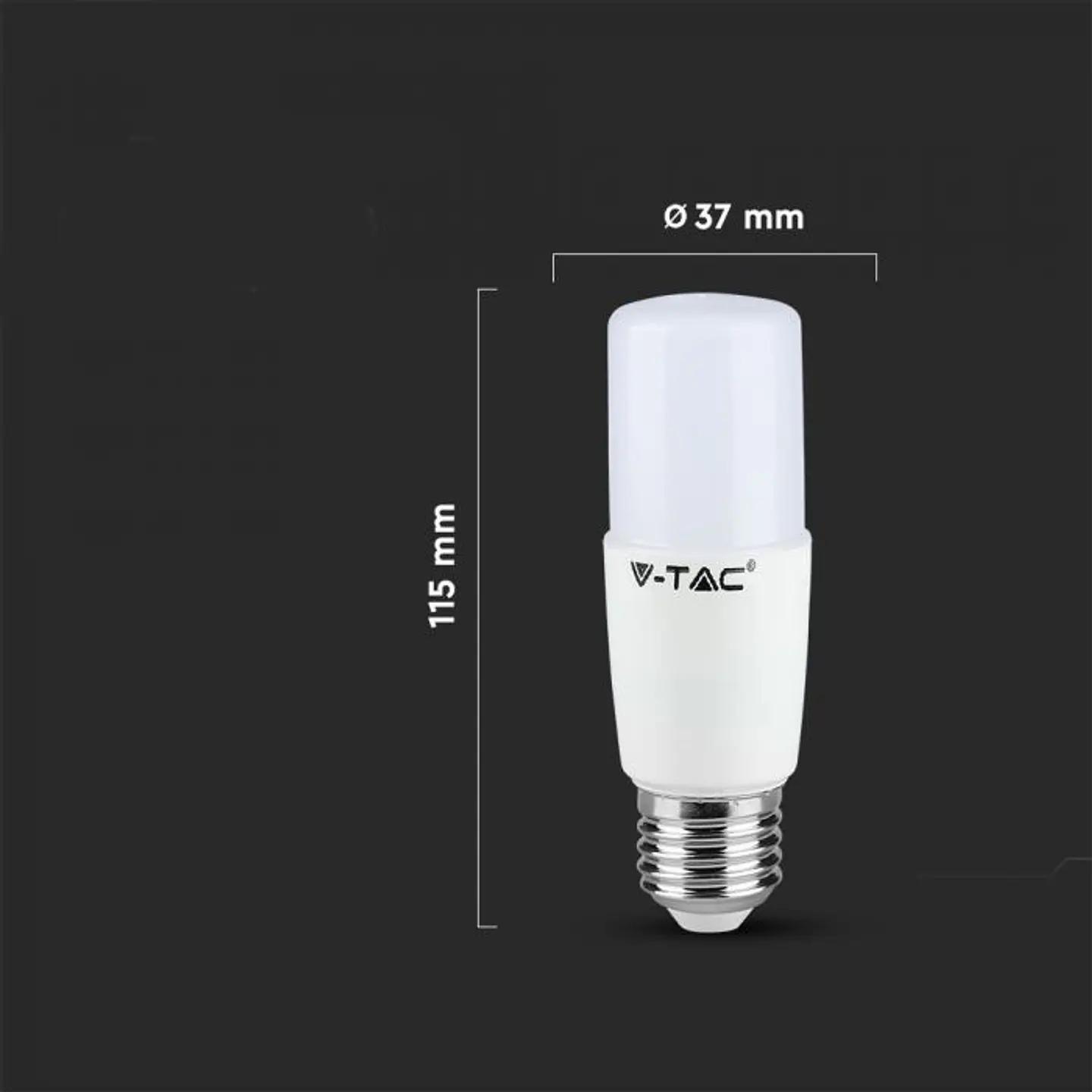 Lâmpada LED Plastic Chip Samsung 8W 4000K E27 T37 V-TAC 3